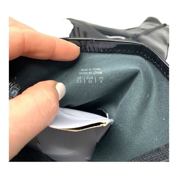 Aldo Big Shot Sock Boots Black Patent Size 8.5 NWT $165 MSRP - Picture 8 of 8